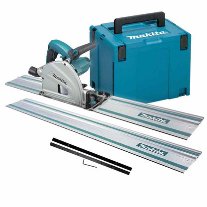 Makita SP6000J/1 Plunge Saw With 2 x 1.5m Rails, Connector Bar & Case 110V