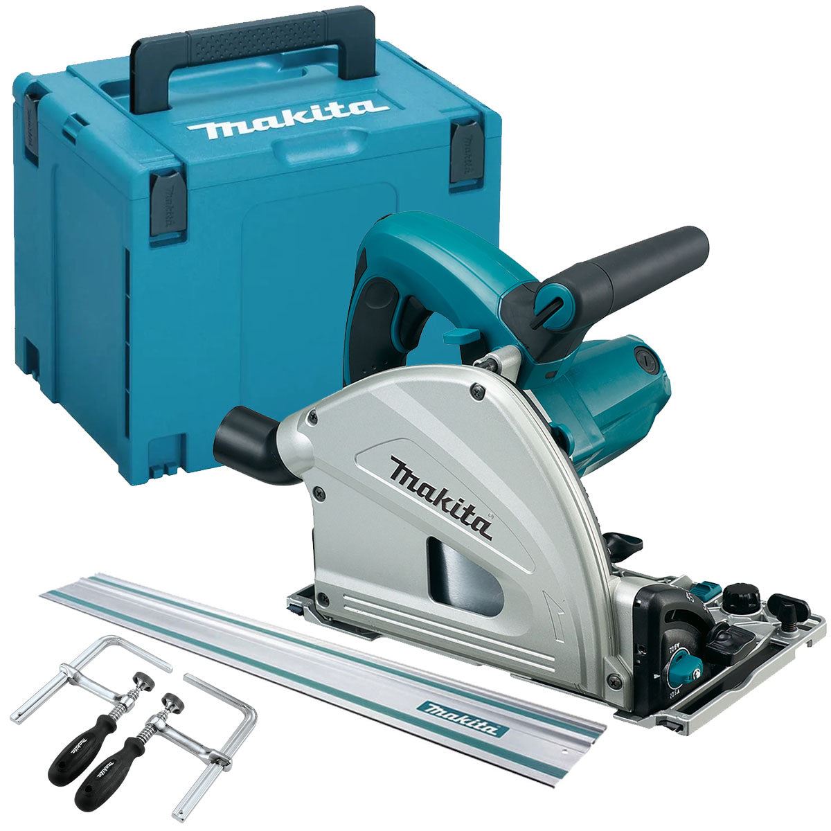 Makita SP6000J1 165mm Plunge Cut Saw 110V with 1 x 3000mm Guide Rail & Clamp