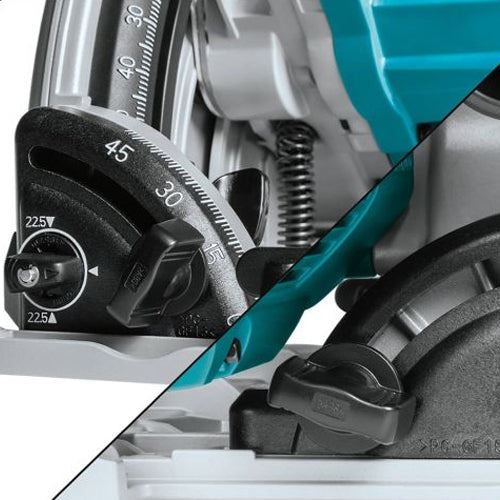 Makita DSP601ZJU 36V Brushless AWS Plunge Saw Body Only with 2 x Guide Rail, Connector, Blade & Clamp Set