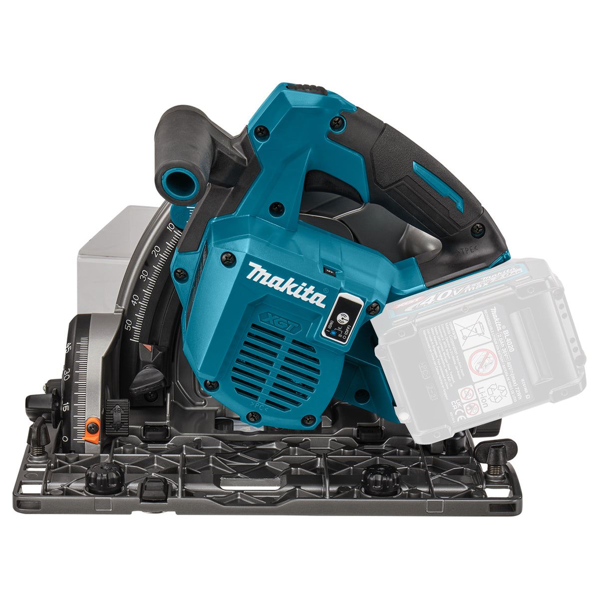 Makita SP001GZ03 40V Brushless Plunge Saw Body Only With 2 x Guide Rail, Clamp, Bag & Case